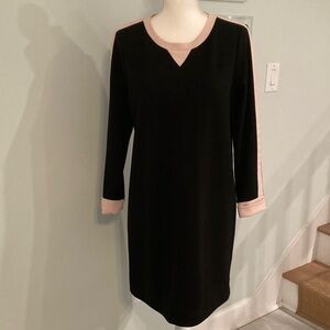 J. Crew Black Dress with Pink Trim. Size 10.